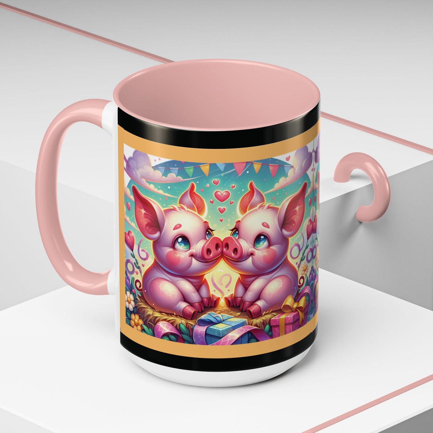 Coffee Mug Love Pigs Picknick 11, 15oz