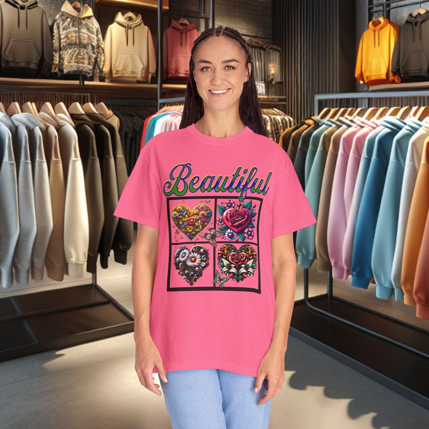 Beautiful Hearts Floral Unisex T-shirt