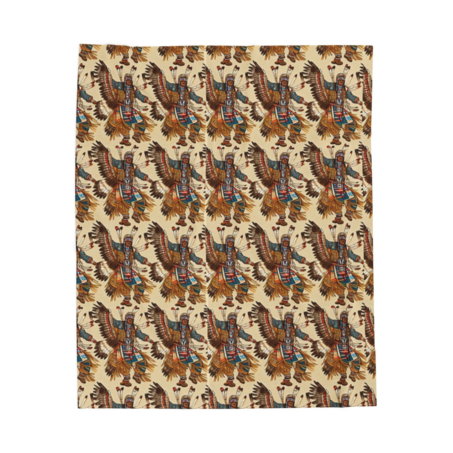 American Native Pow-Wow Dancers Velveteen Plush Blanket