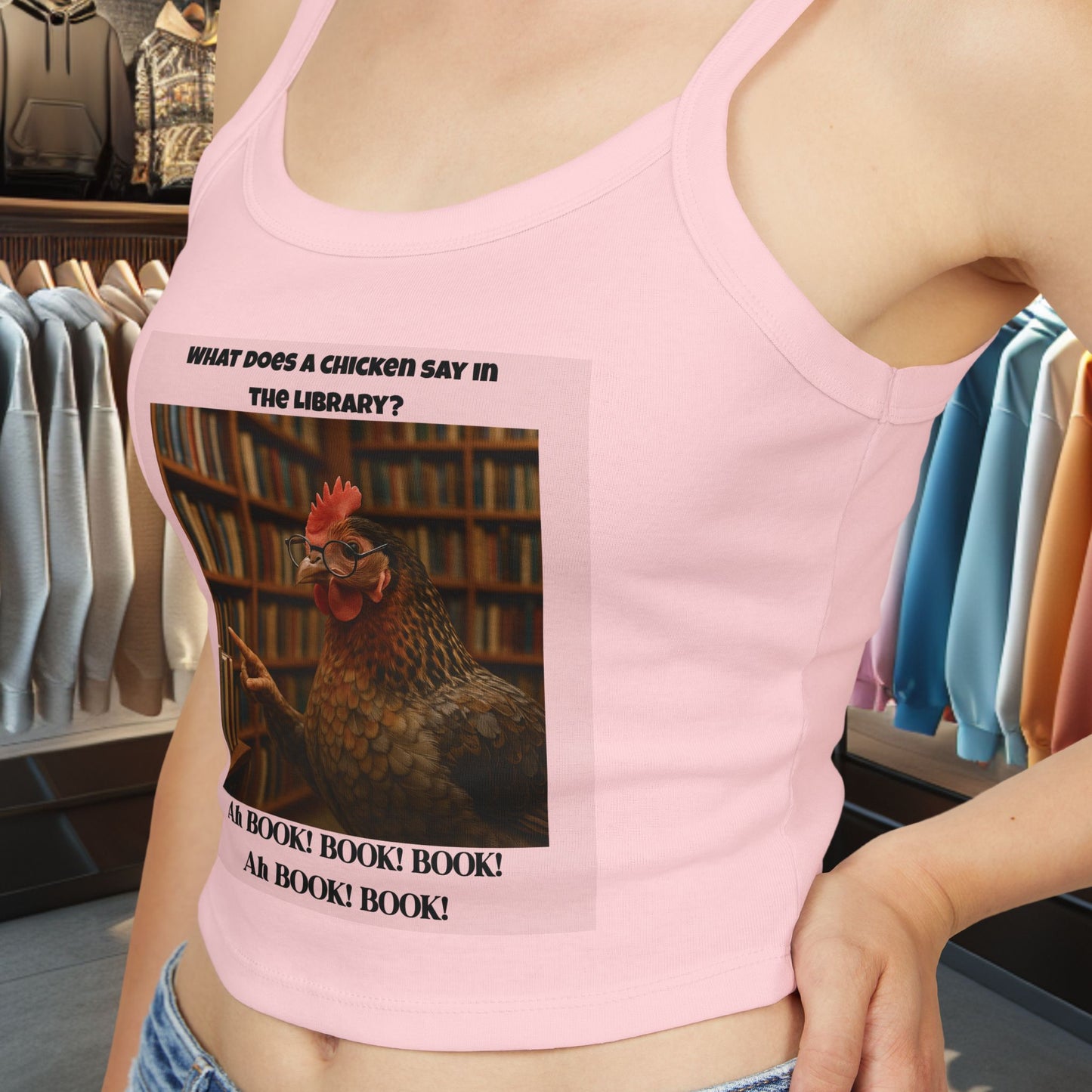 Chicken in Library - Women's Tank Top