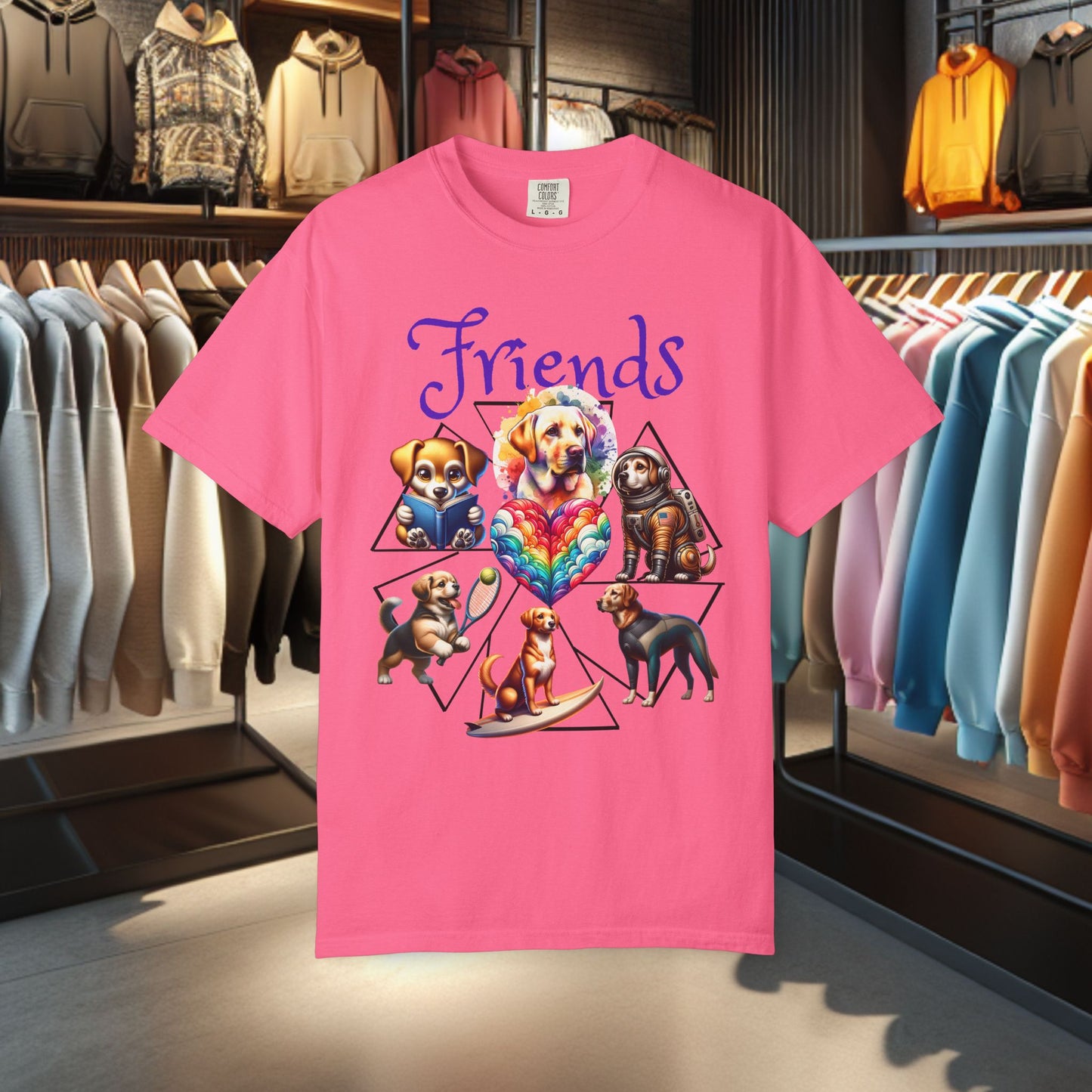 Dog Friends Unisex T-Shirt - Dog Lover's Gift, Cute Dogs