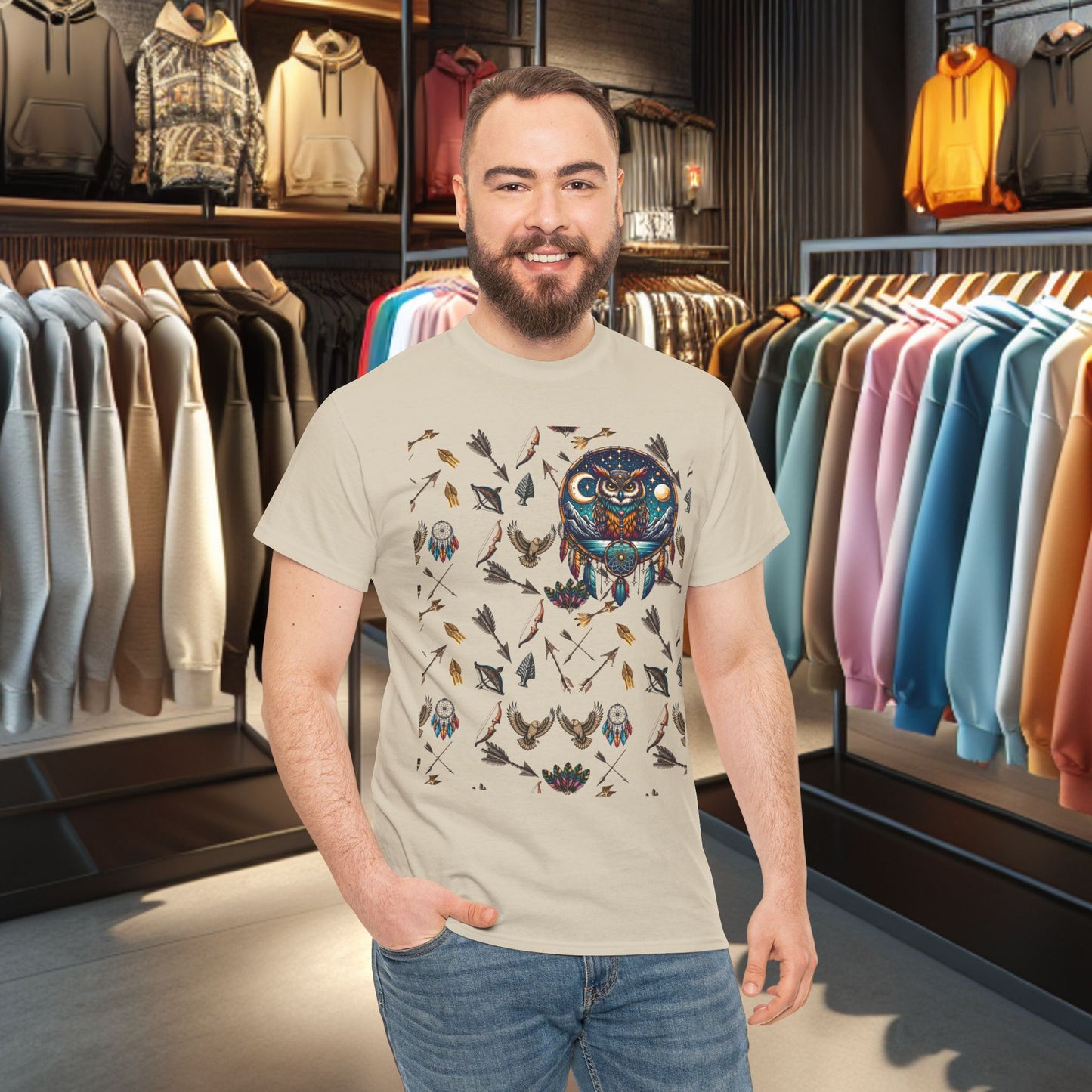 Men's Owl Dreamcatcher Graphic Tee,