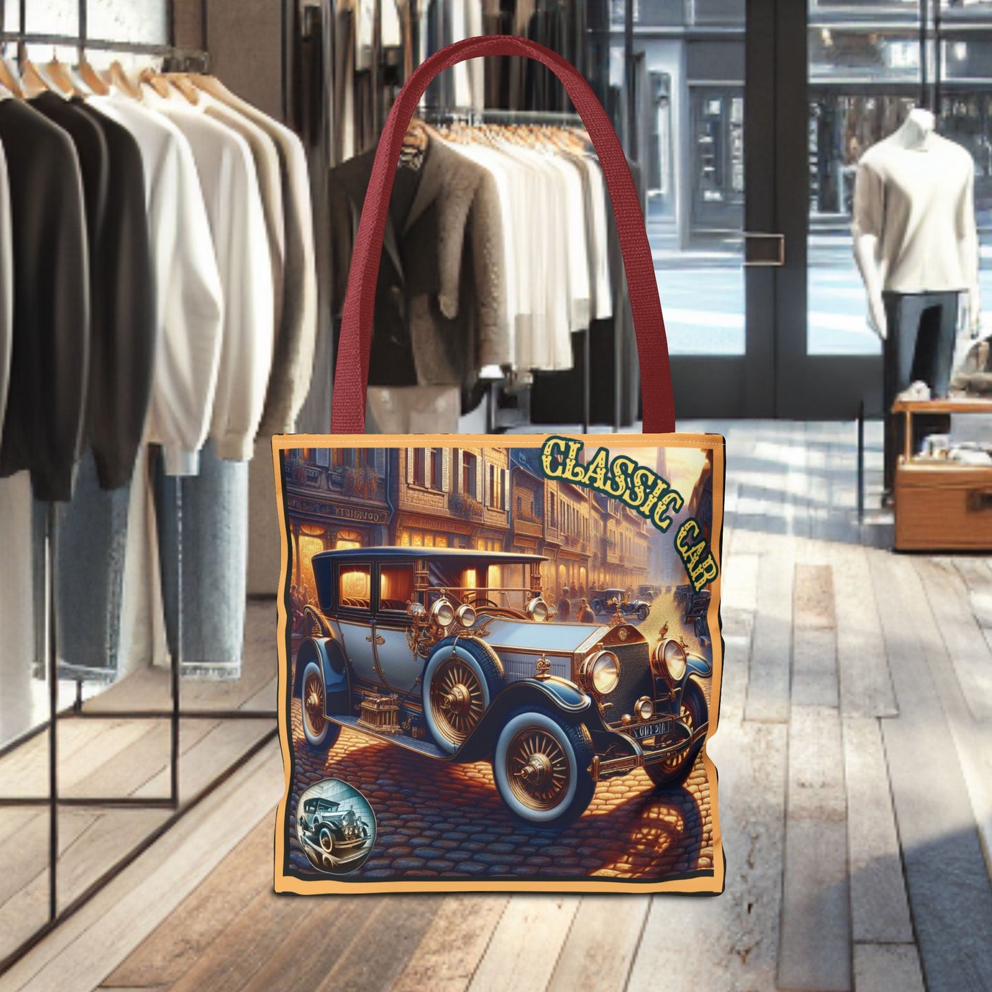 Tote Bag-Classic Car Blue Tote Bag -