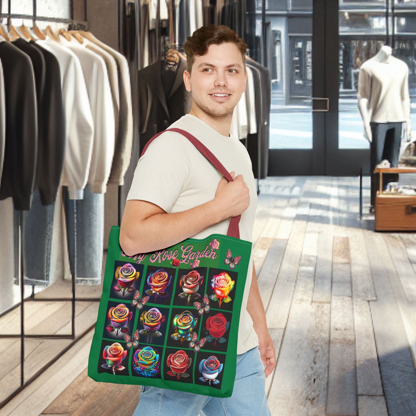 My Rose Garden Floral Tote Bag - Colorful Floral Prints for Garden Lovers