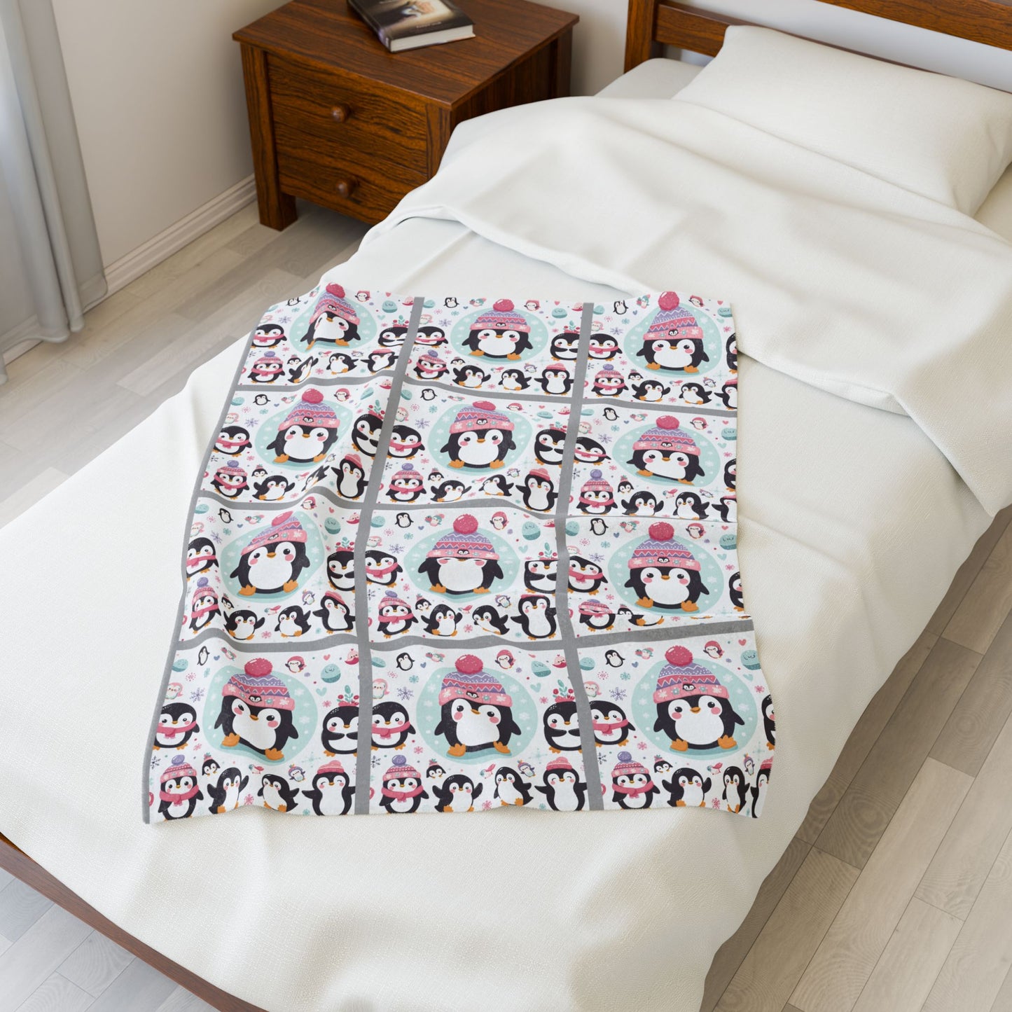 Penguins Velveteen Plush Blanket