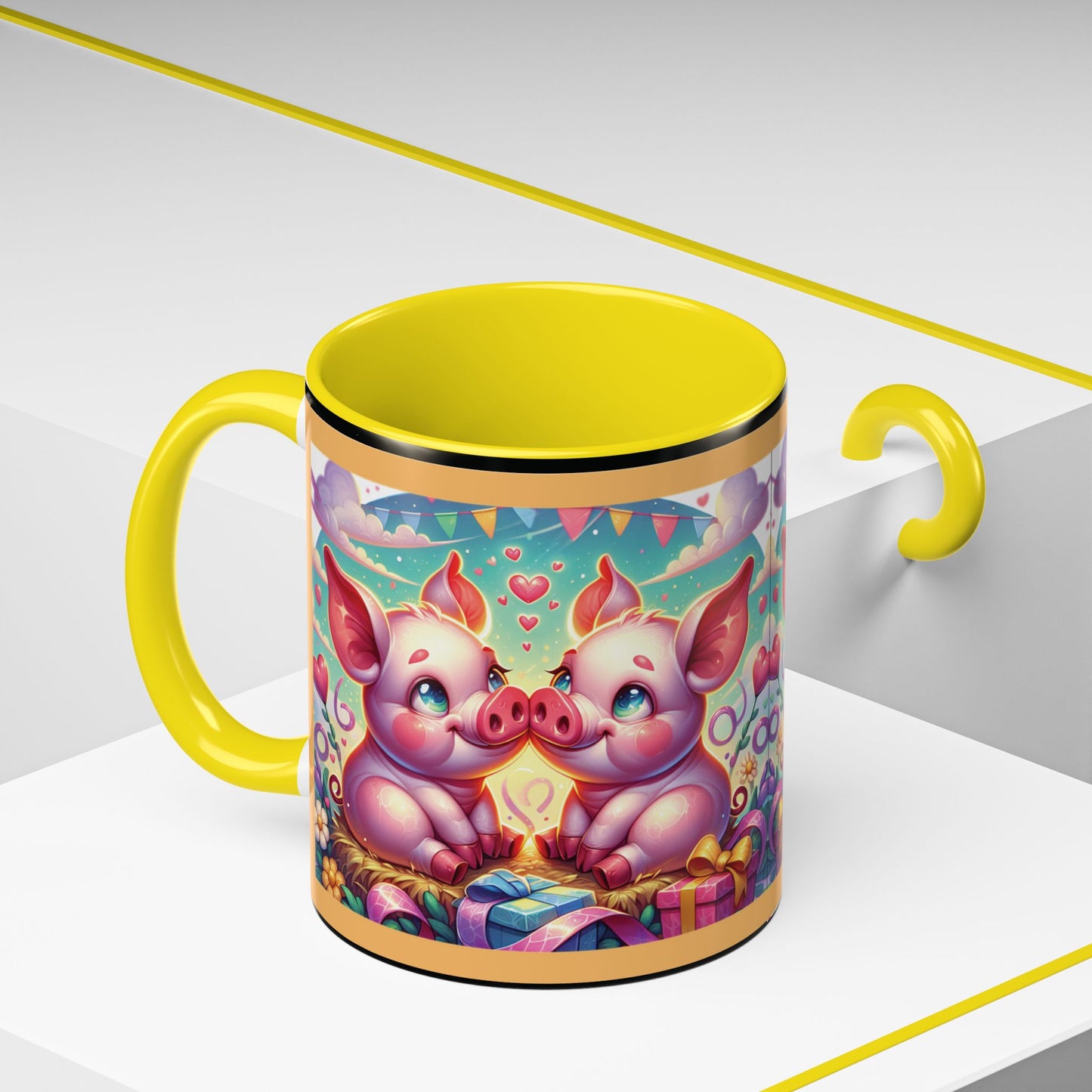 Coffee Mug Love Pigs Picknick 11, 15oz