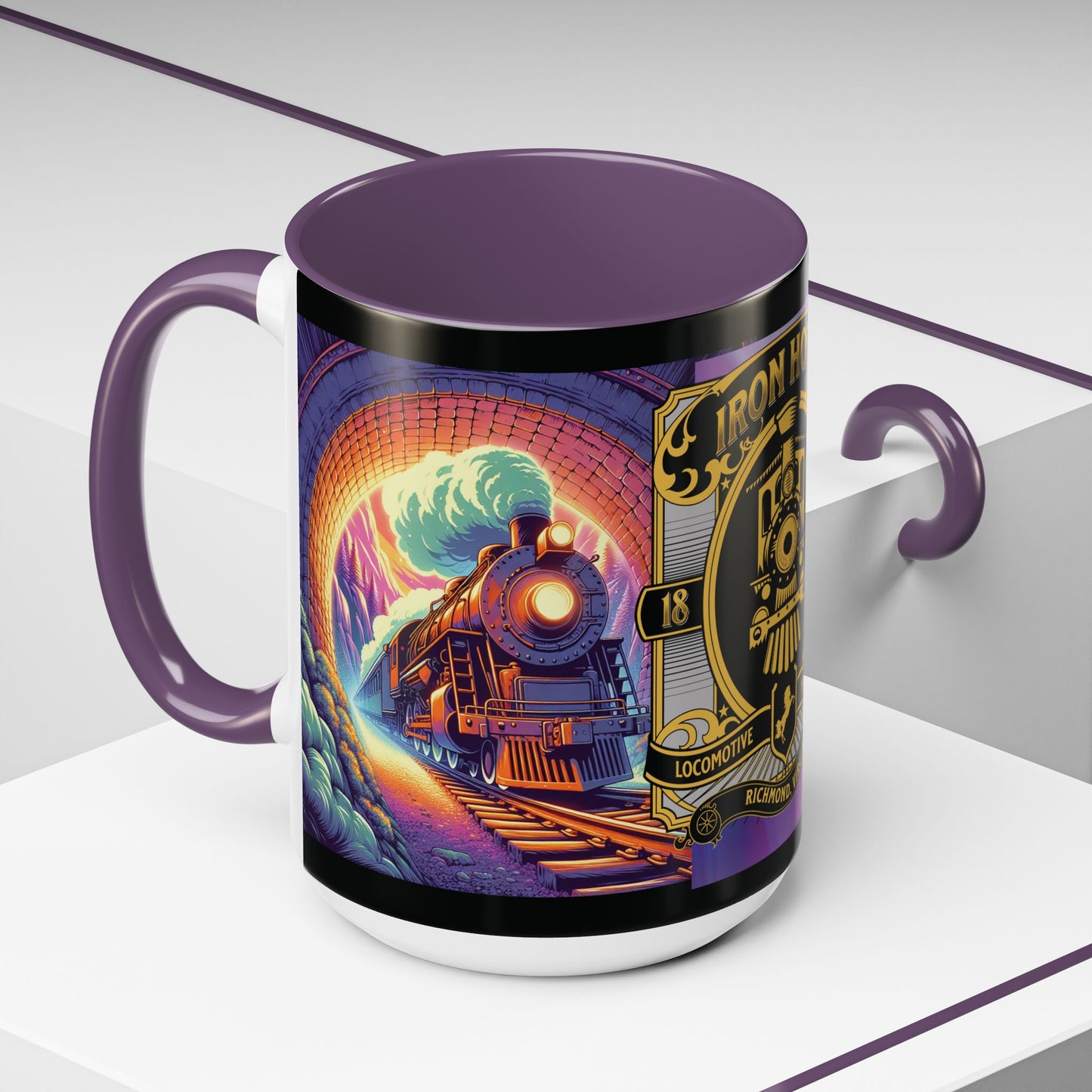 Mug- Steam engine Iron Horse- Accent Coffee Mug (15oz)