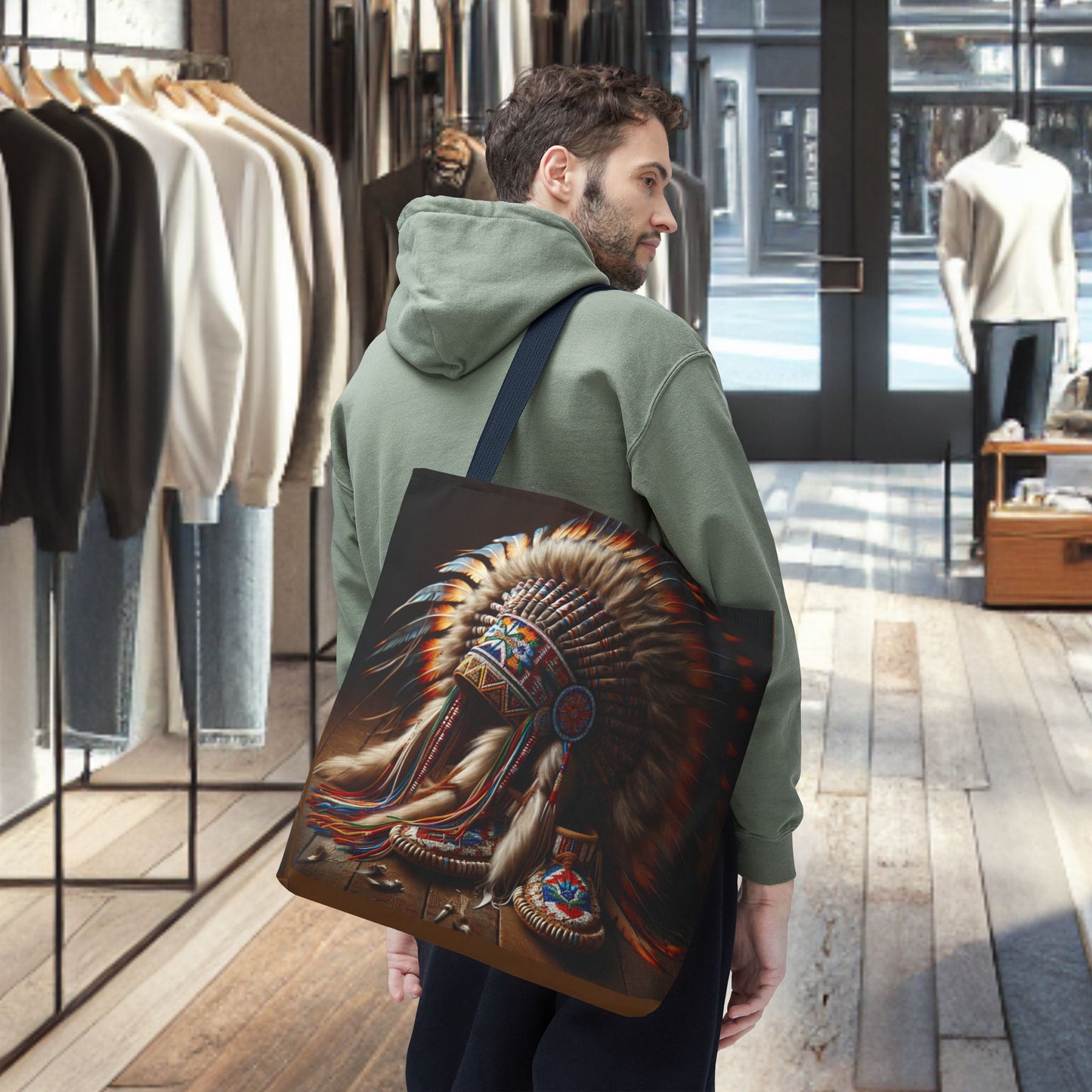 Native War Bonnet Tote Bag - Tribal Style Accessories