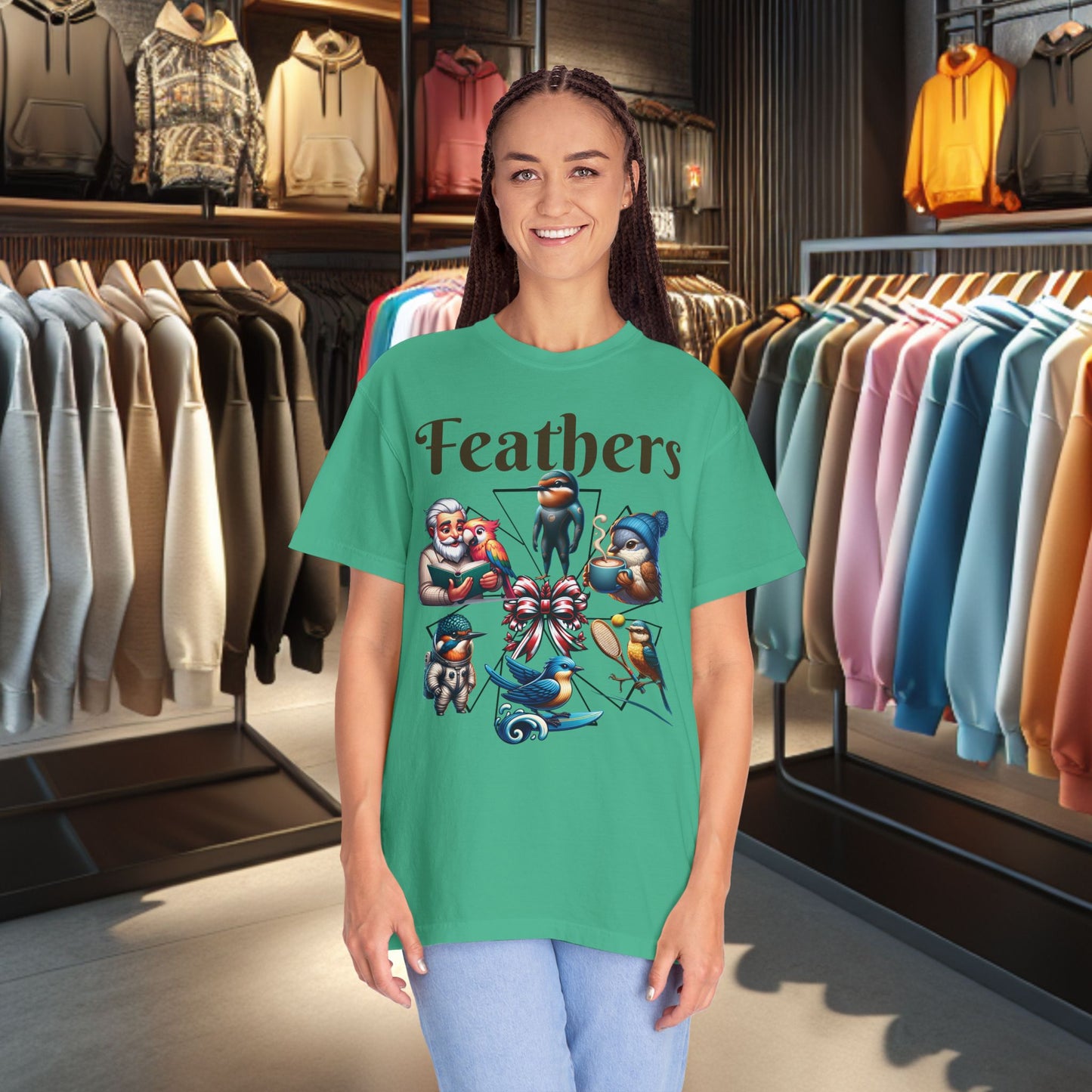 Boho Feathers T-shirt - Bird Lover's Garment