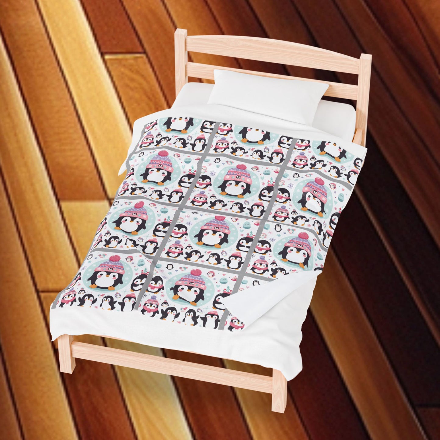 Penguins Velveteen Plush Blanket