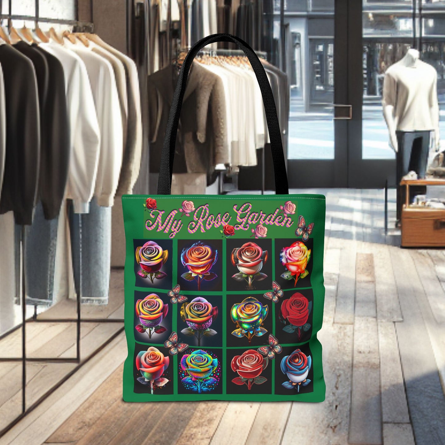 My Rose Garden Floral Tote Bag - Colorful Floral Prints for Garden Lovers