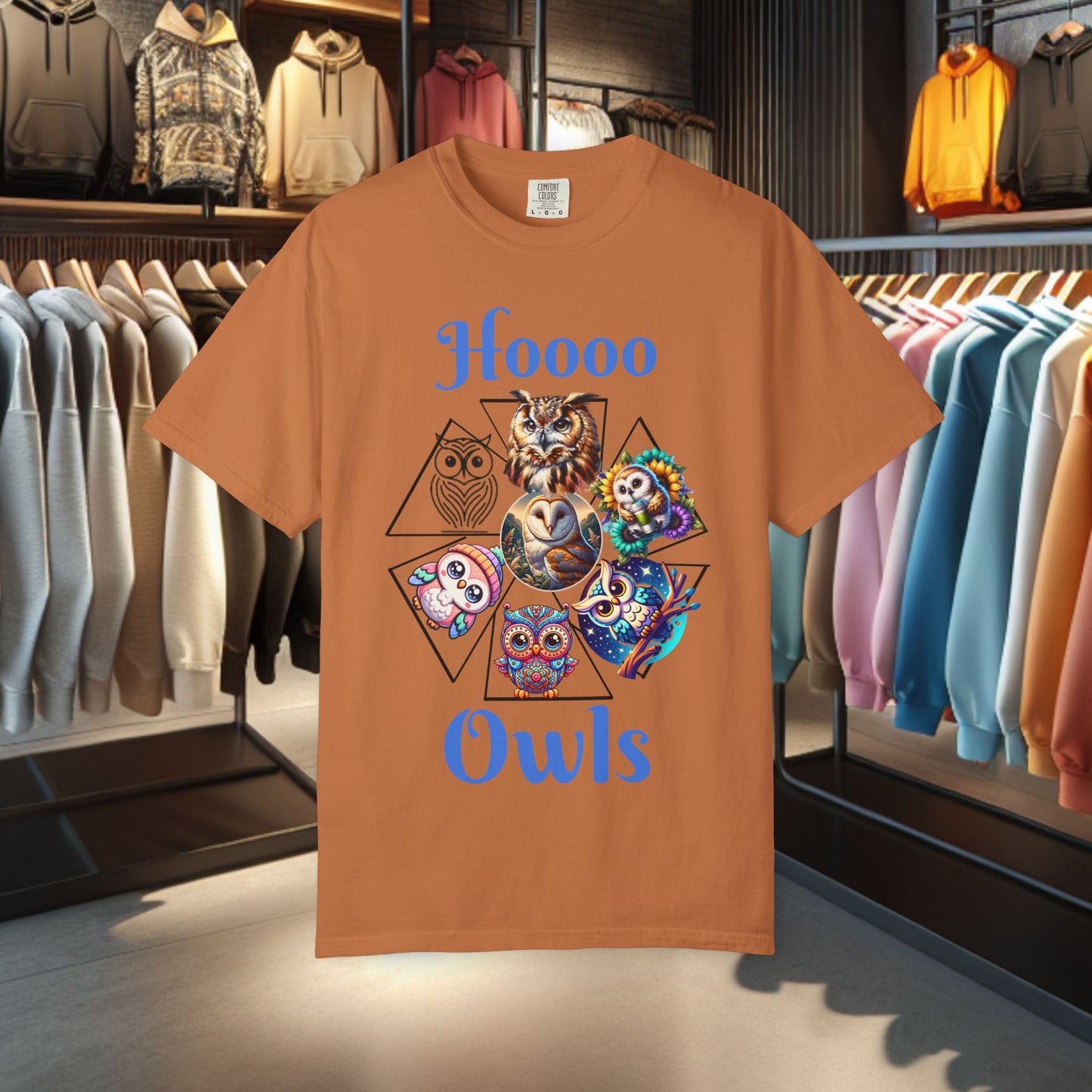 Colorful Owl Unisex T-Shirt - Wildlife Lover's Gift