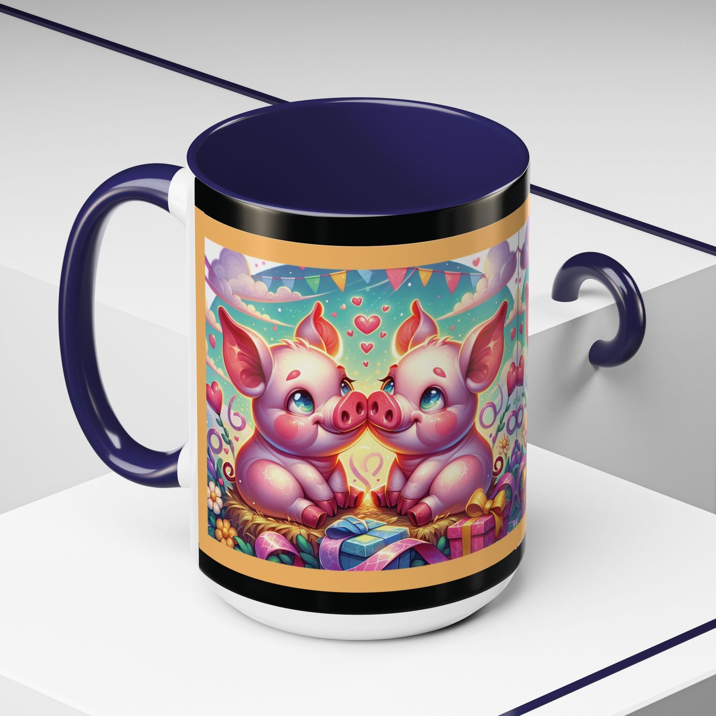 Coffee Mug Love Pigs Picknick 11, 15oz