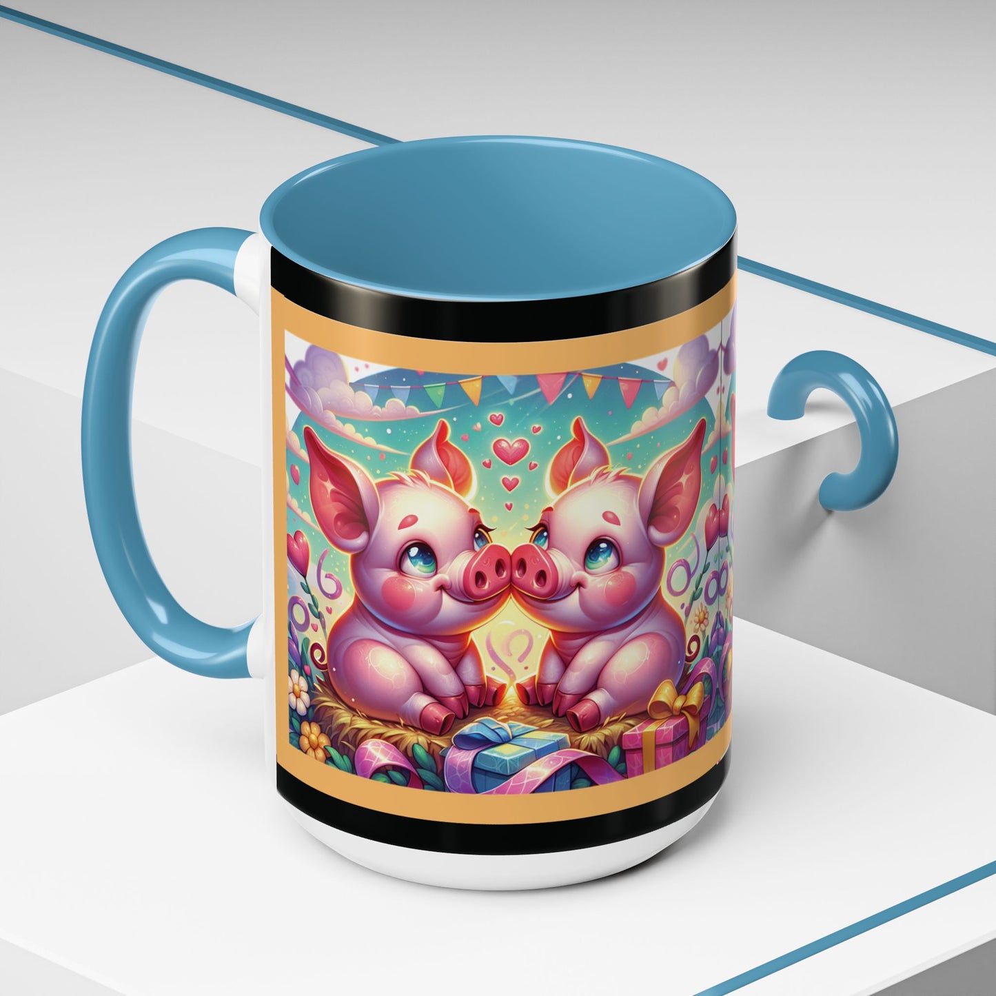 Coffee Mug Love Pigs Picknick 11, 15oz