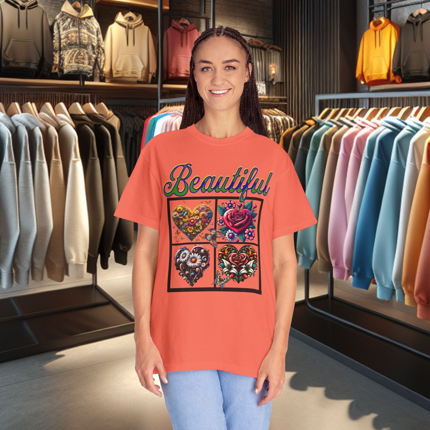 Beautiful Hearts Floral Unisex T-shirt