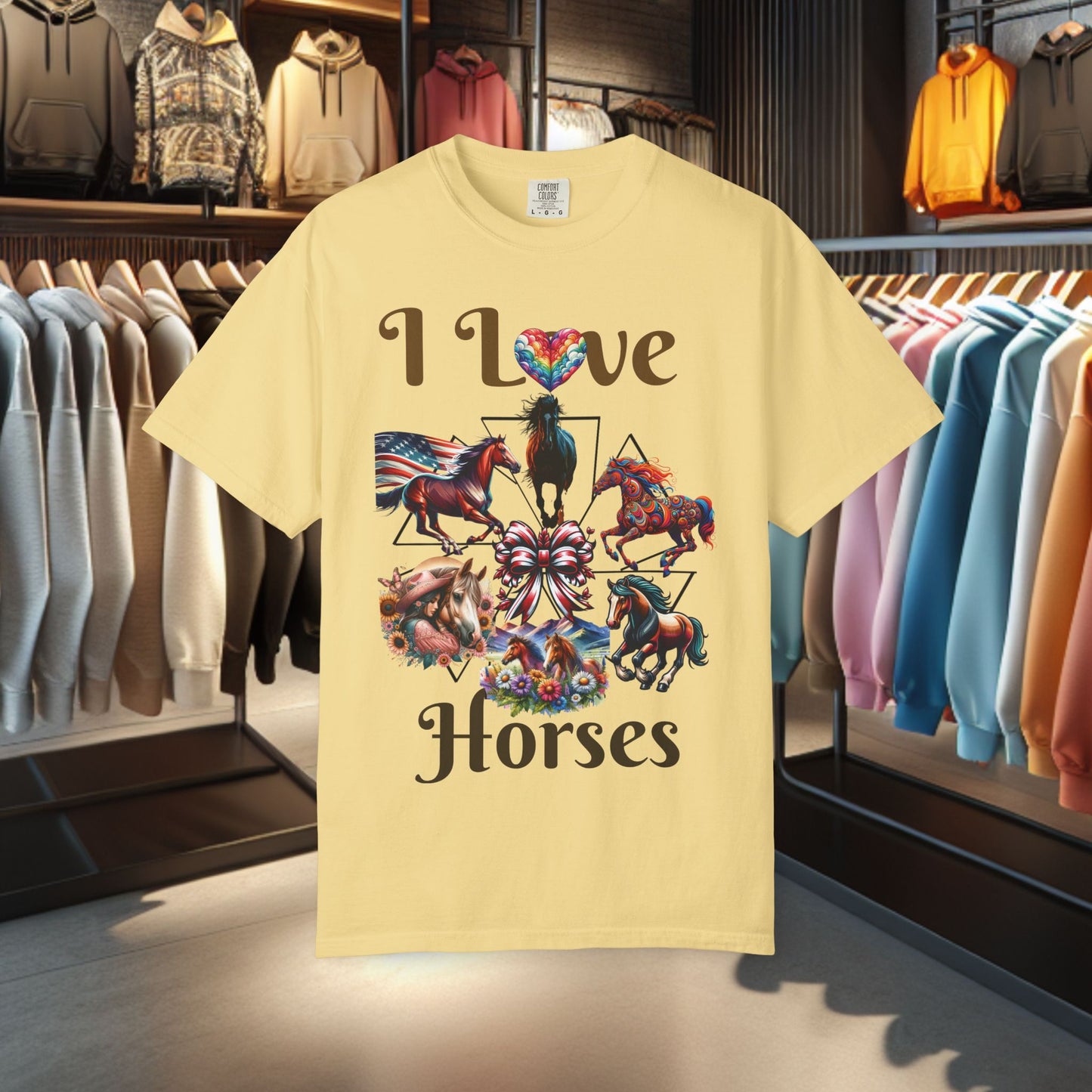 Boho I Love Horses T-shirt