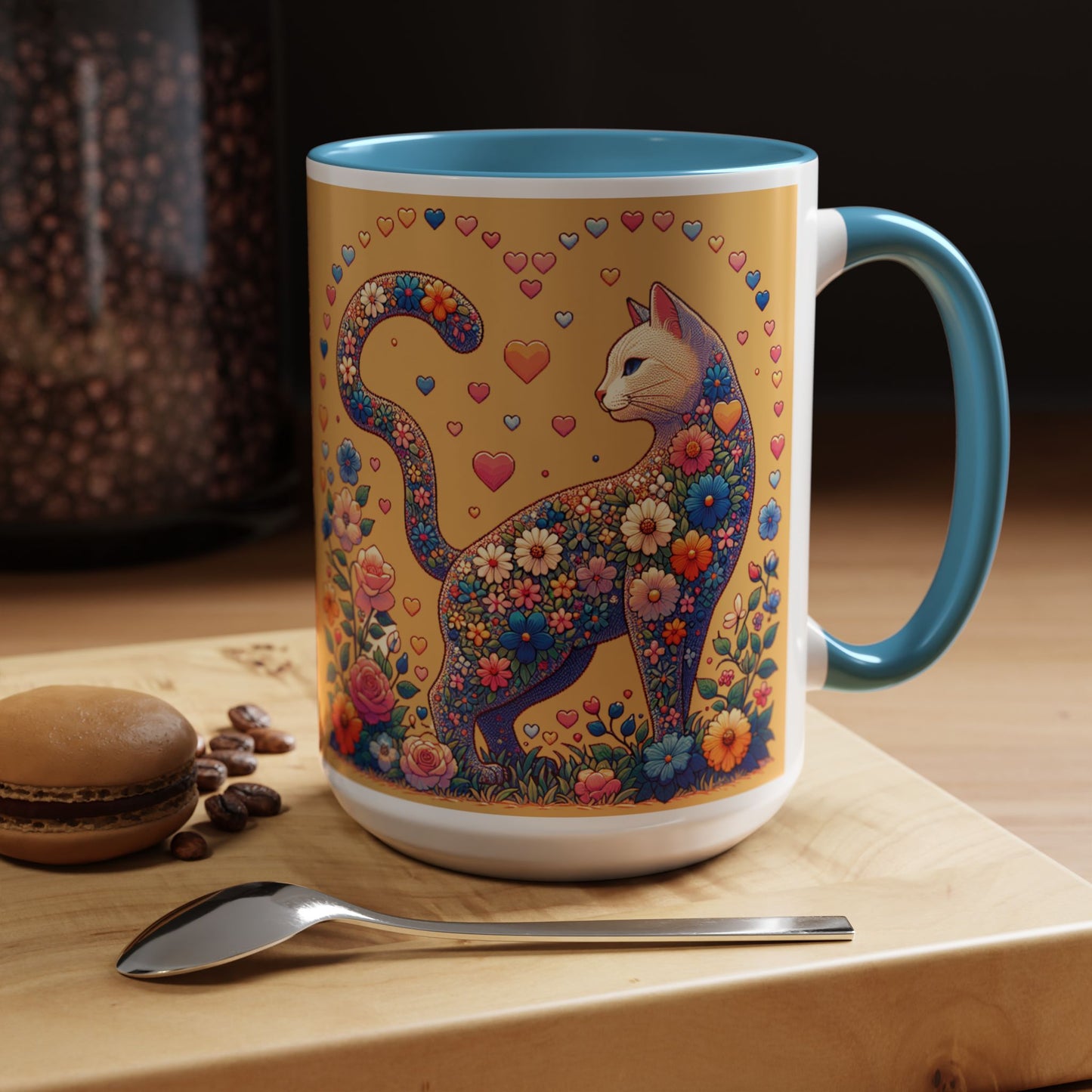 Mug- Loving Cat - Accent Coffee Mug (11oz, 15oz) (AOP)