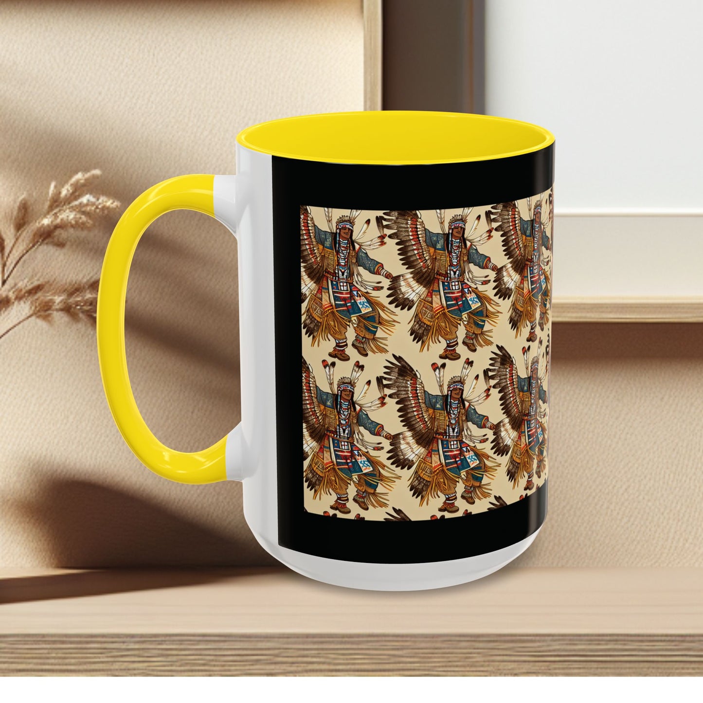 Mug- American Native Dancers Accent Coffee Mug (11, 15oz)
