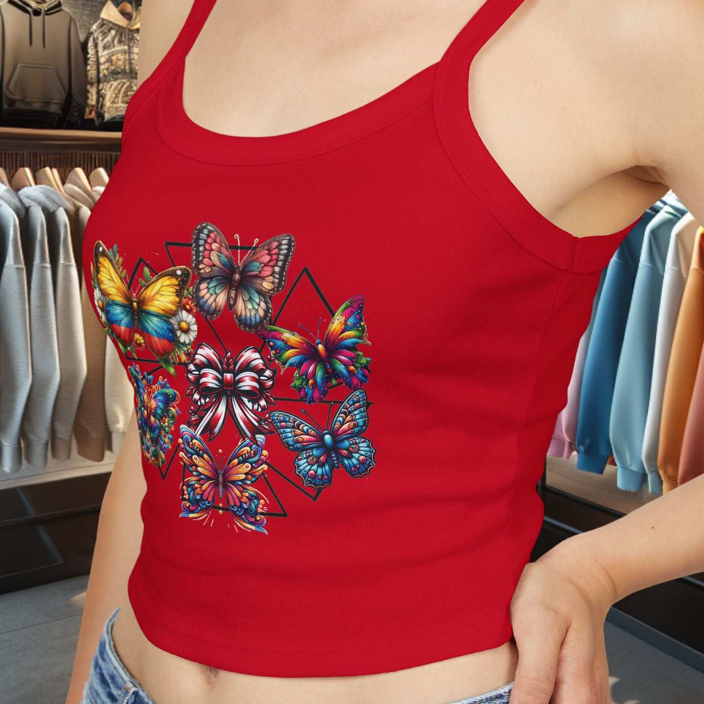 Colorful Butterfly Women's Tank Top - Summer Fashion, Boho Style