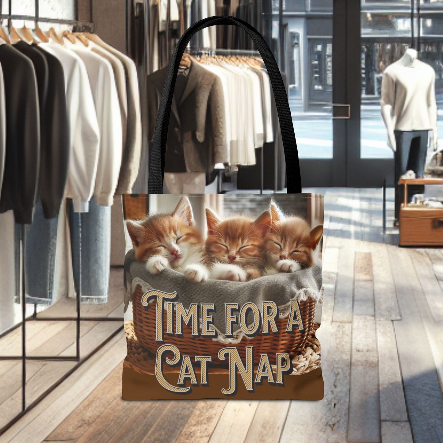 Tote Bag -Time For a Cat Nap Tote Bag (AOP)