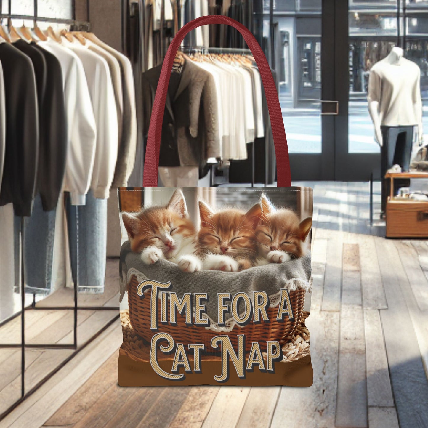 Tote Bag -Time For a Cat Nap Tote Bag (AOP)