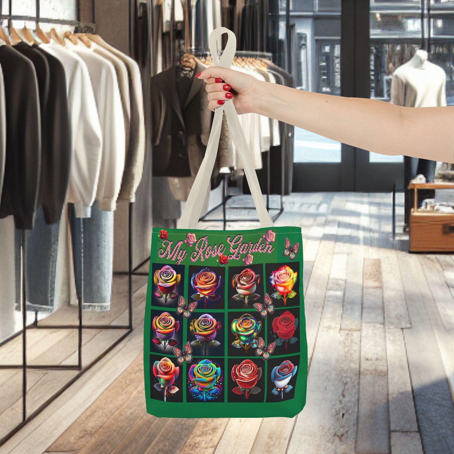 My Rose Garden Floral Tote Bag - Colorful Floral Prints for Garden Lovers
