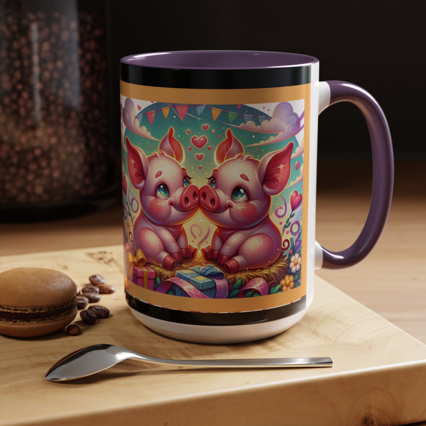Coffee Mug Love Pigs Picknick 11, 15oz