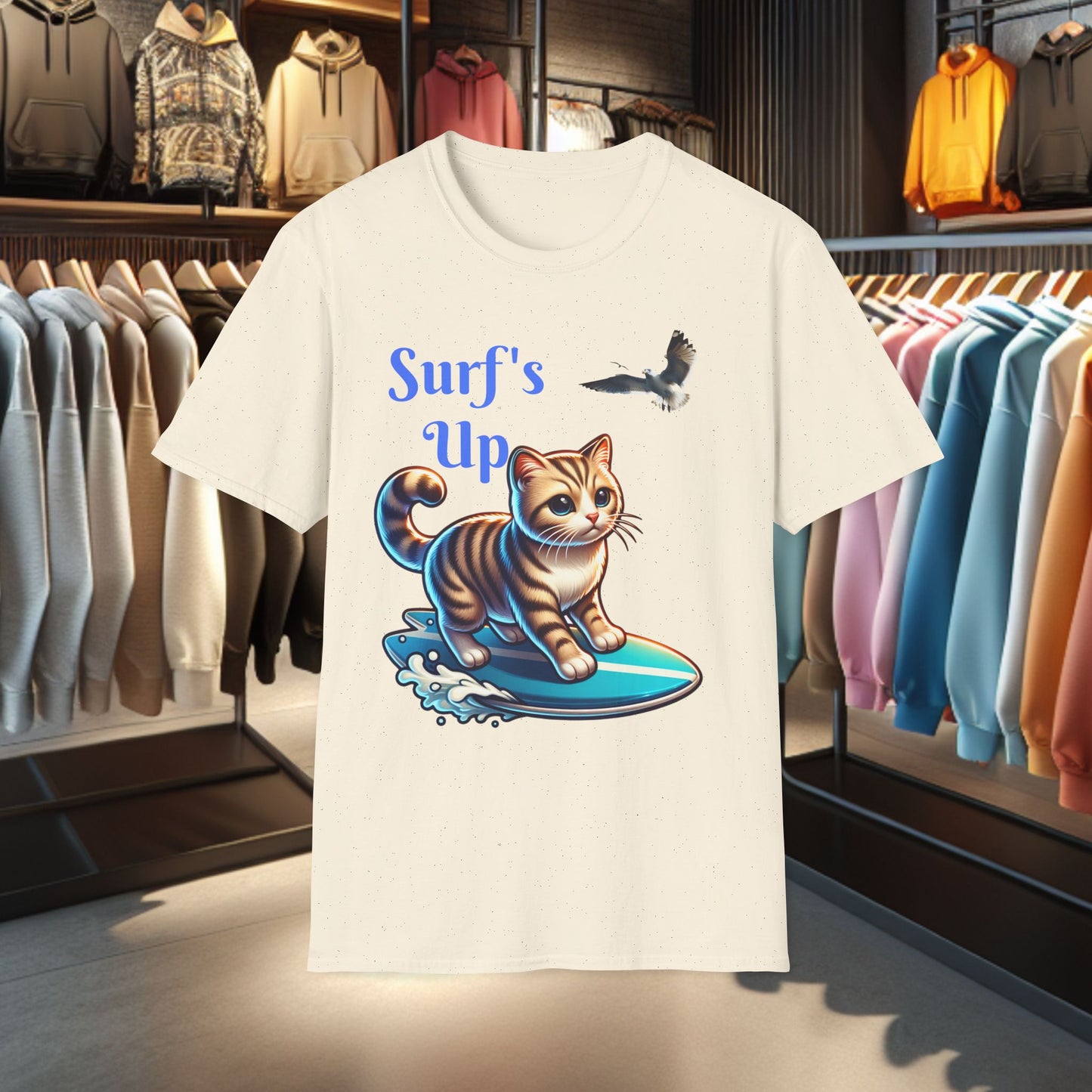 Kitty Surfing Unisex T-Shirt - Surf's Up