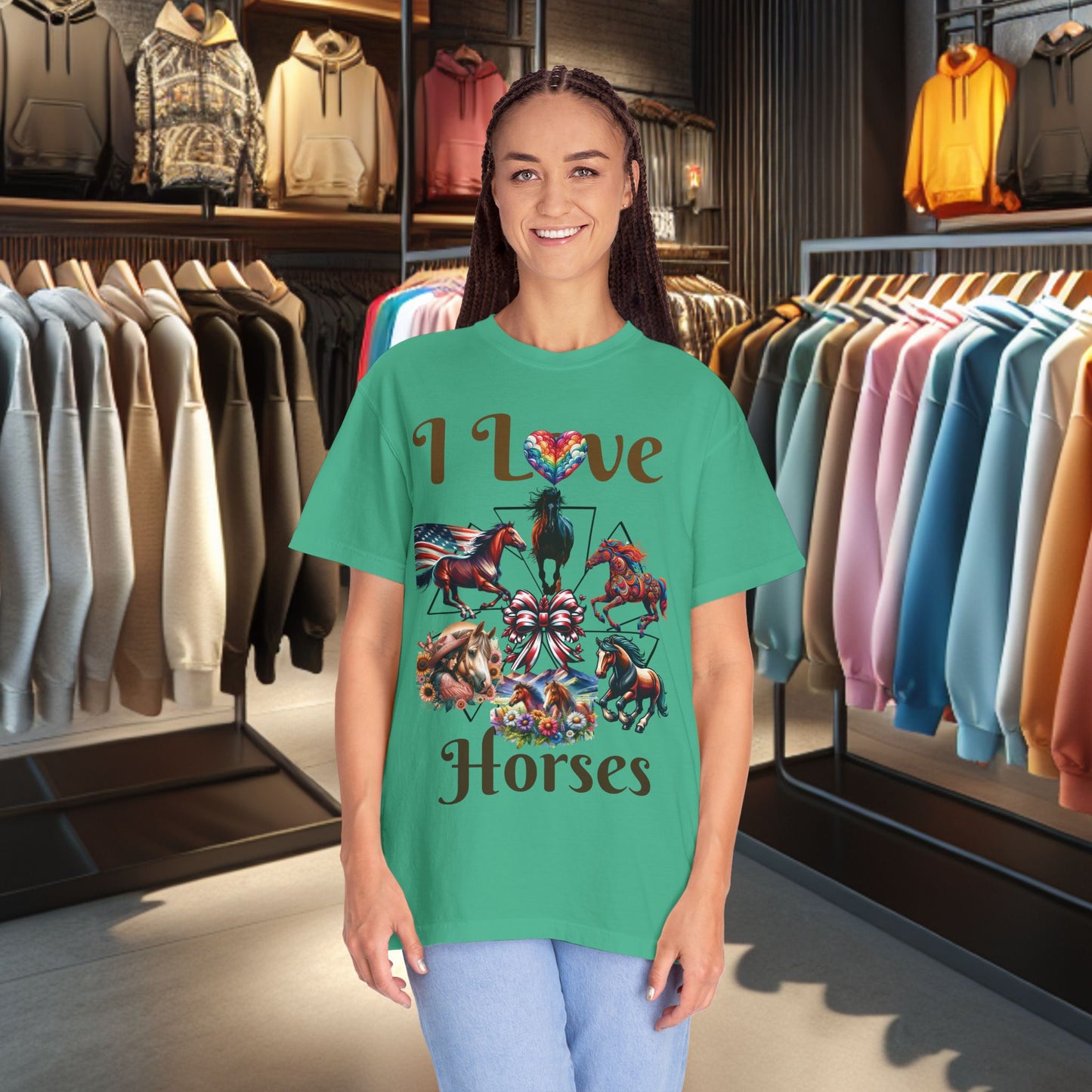 Boho I Love Horses T-shirt