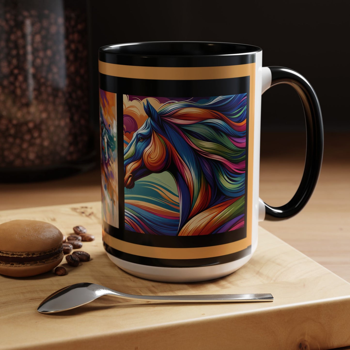 Mug Coffee Multi Color Horses 11oz 15oz