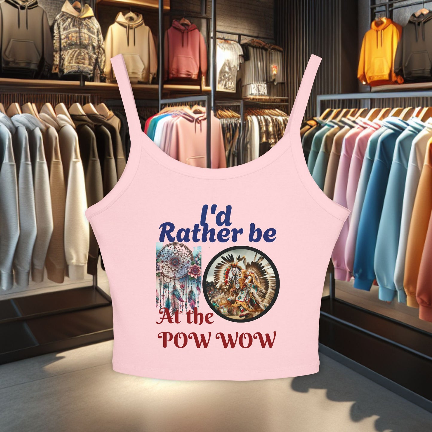 I'd Rather be at the POW WOW-Native American Tank Top