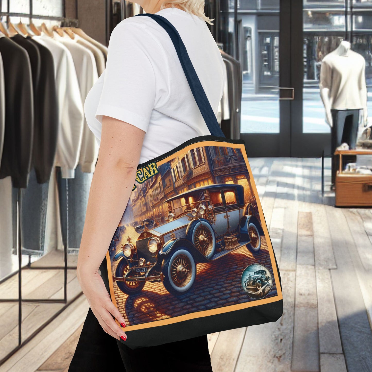 Tote Bag-Classic Car Blue Tote Bag -