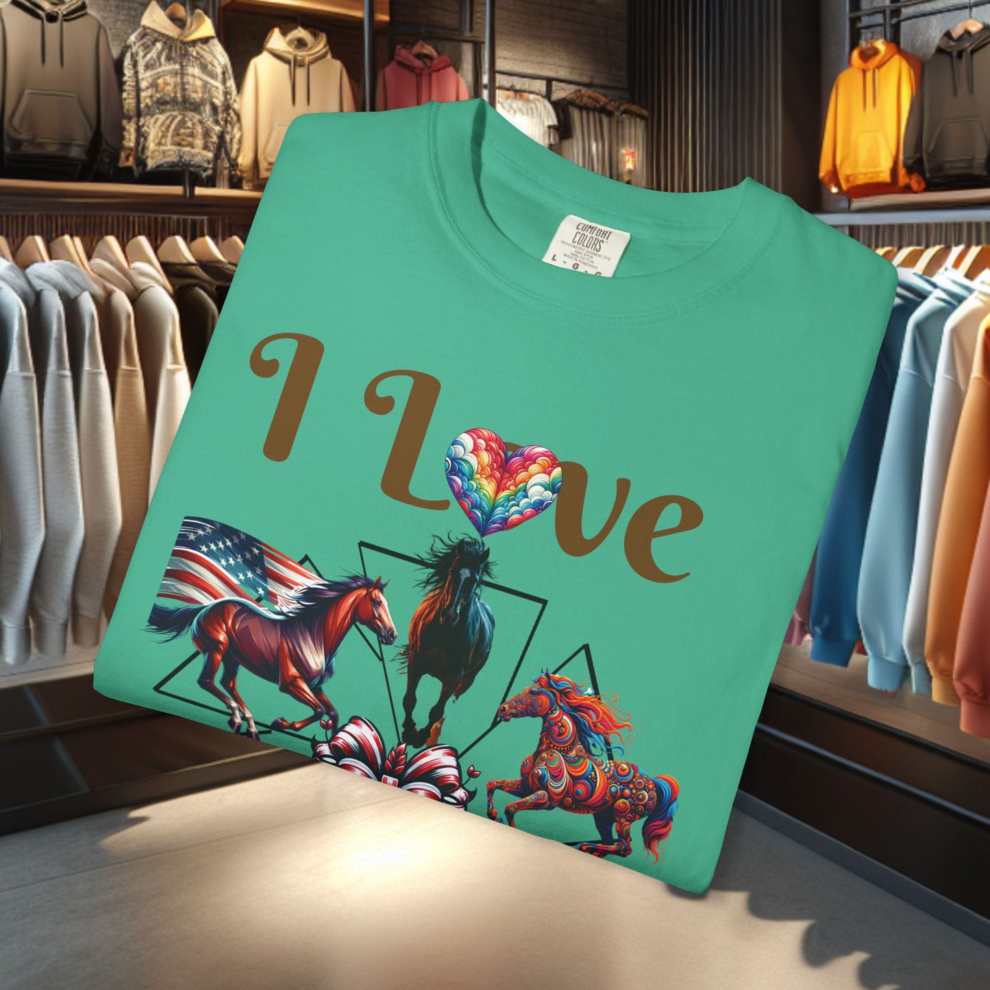 Boho I Love Horses T-shirt