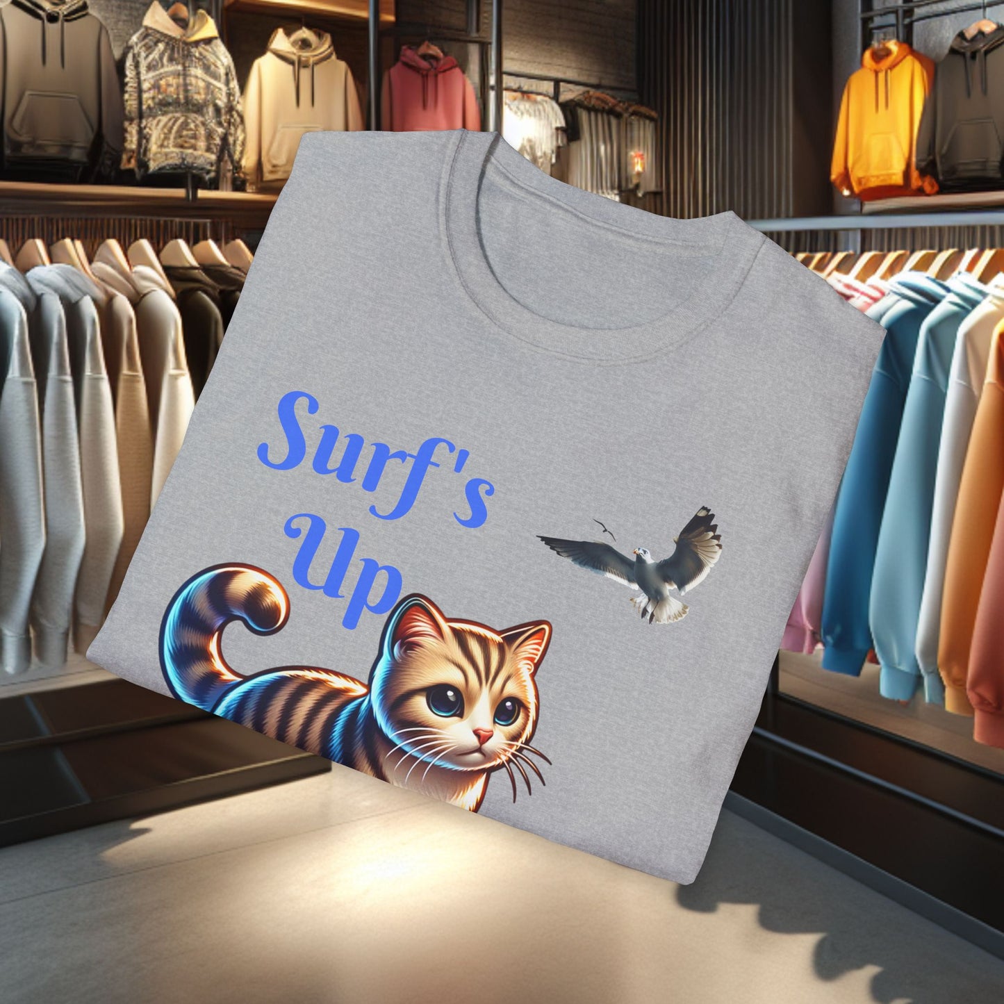 Kitty Surfing Unisex T-Shirt - Surf's Up