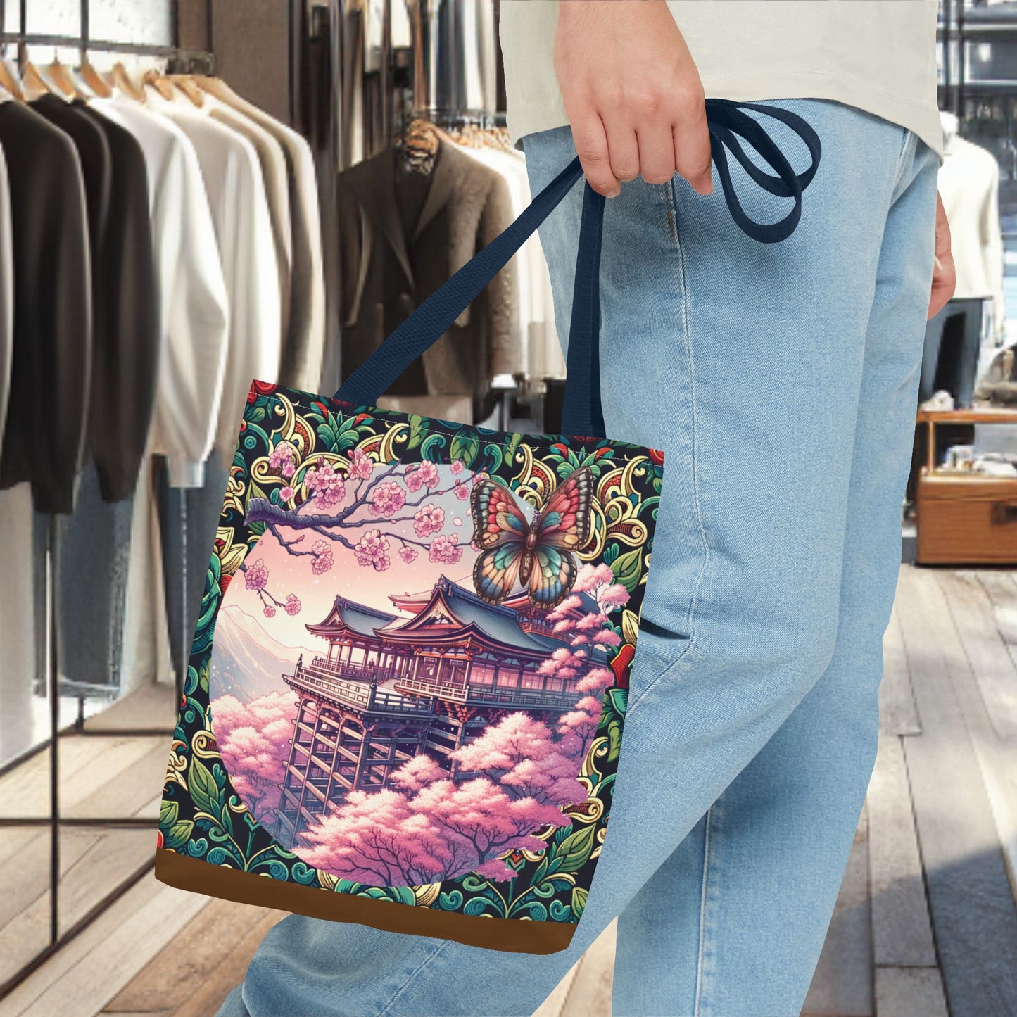 Sakura Butterfly Tote Bag