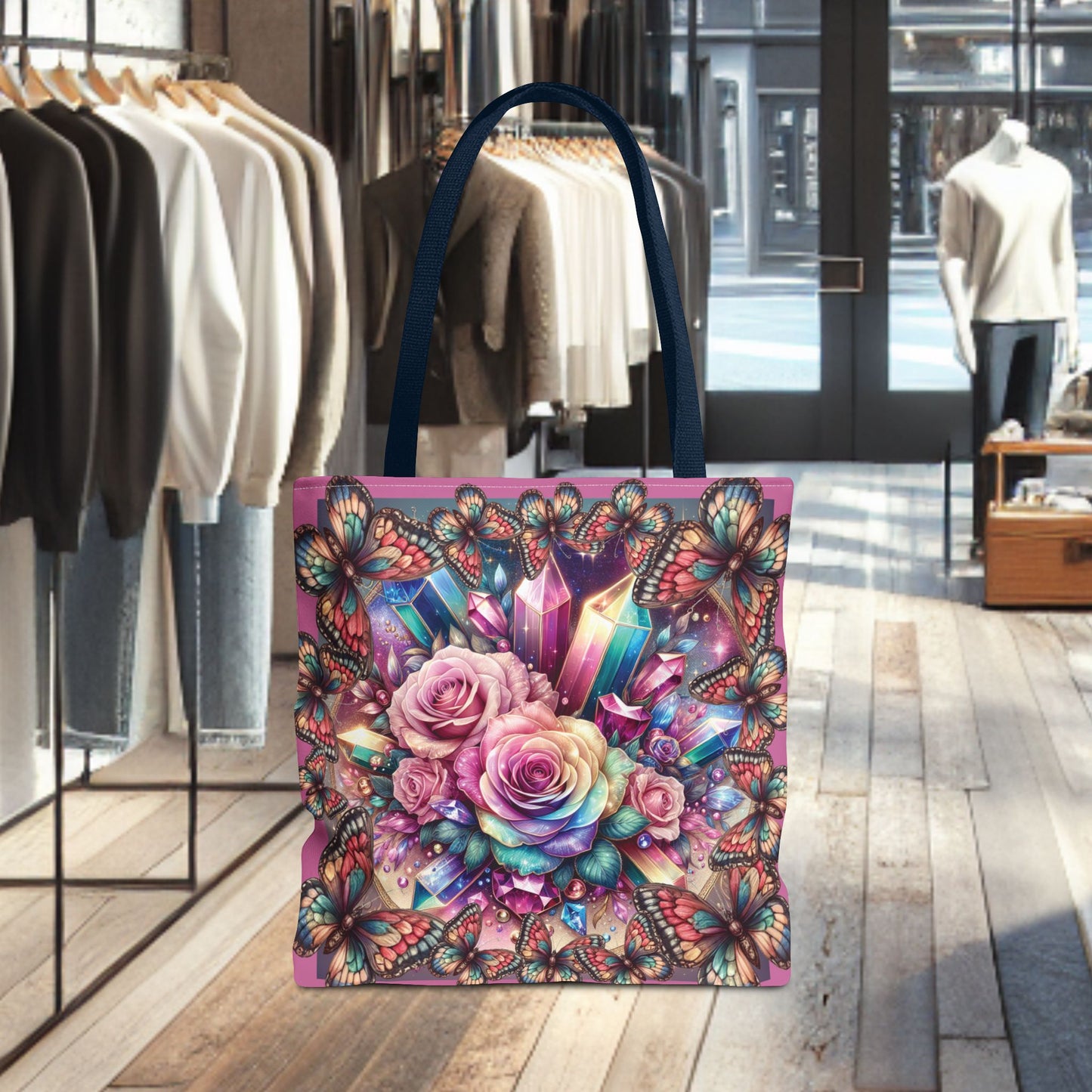 Butterfly Floral Tote Bag
