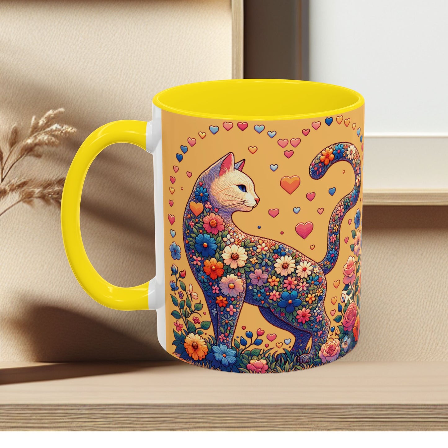 Mug- Loving Cat - Accent Coffee Mug (11oz, 15oz) (AOP)