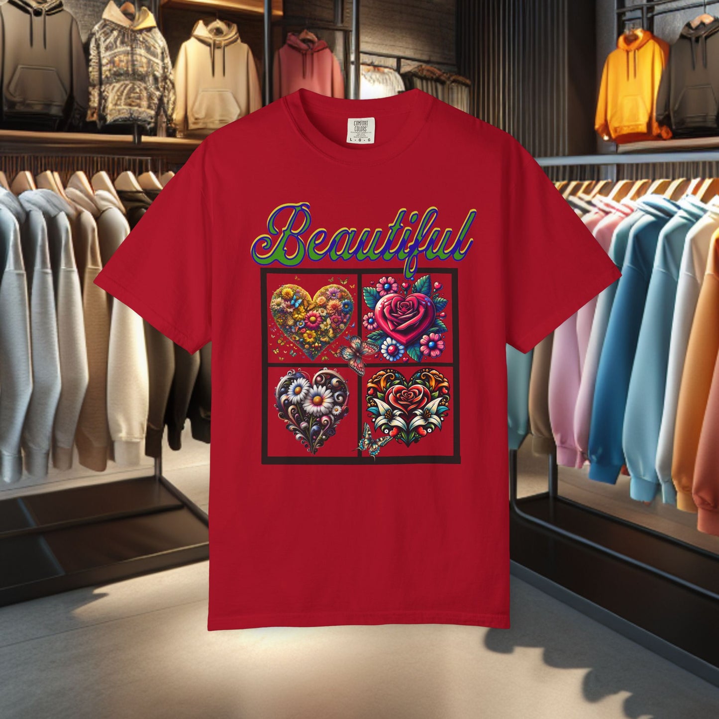 Beautiful Hearts Floral Unisex T-shirt