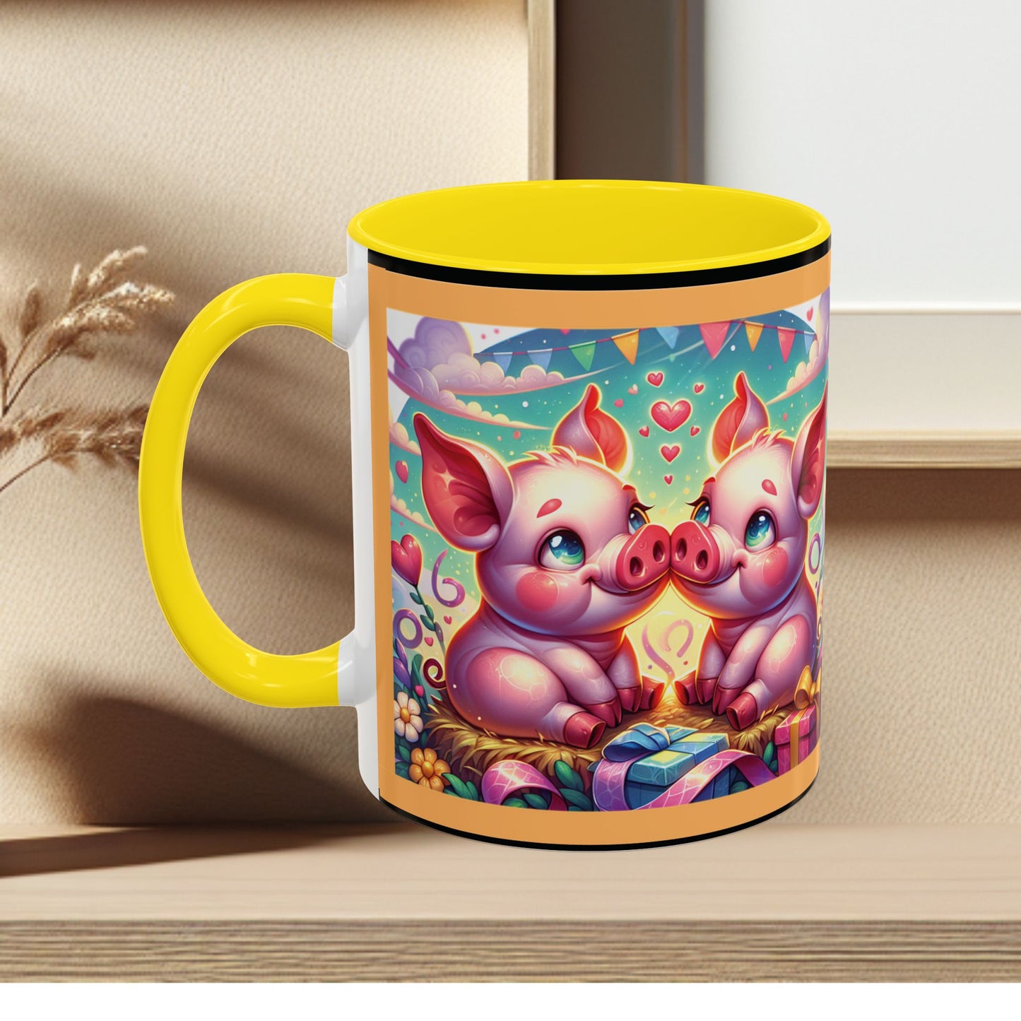 Coffee Mug Love Pigs Picknick 11, 15oz