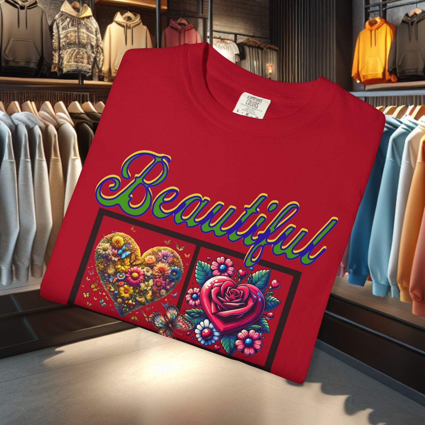 Beautiful Hearts Floral Unisex T-shirt
