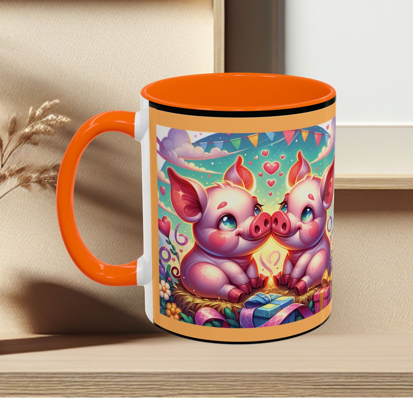 Coffee Mug Love Pigs Picknick 11, 15oz