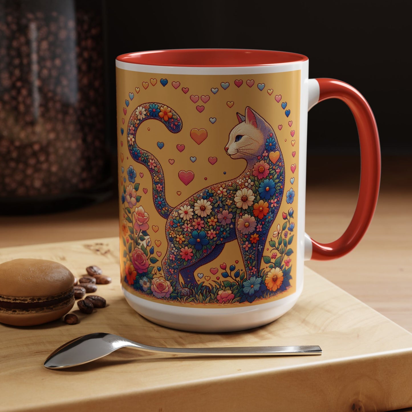 Mug- Loving Cat - Accent Coffee Mug (11oz, 15oz) (AOP)