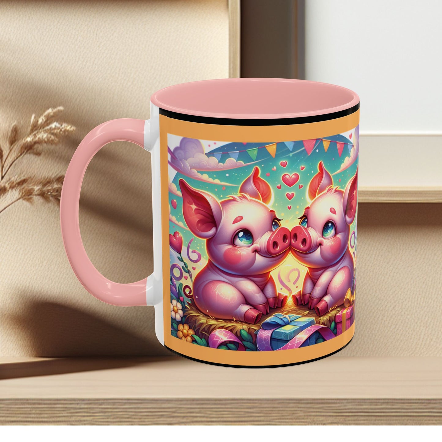 Coffee Mug Love Pigs Picknick 11, 15oz