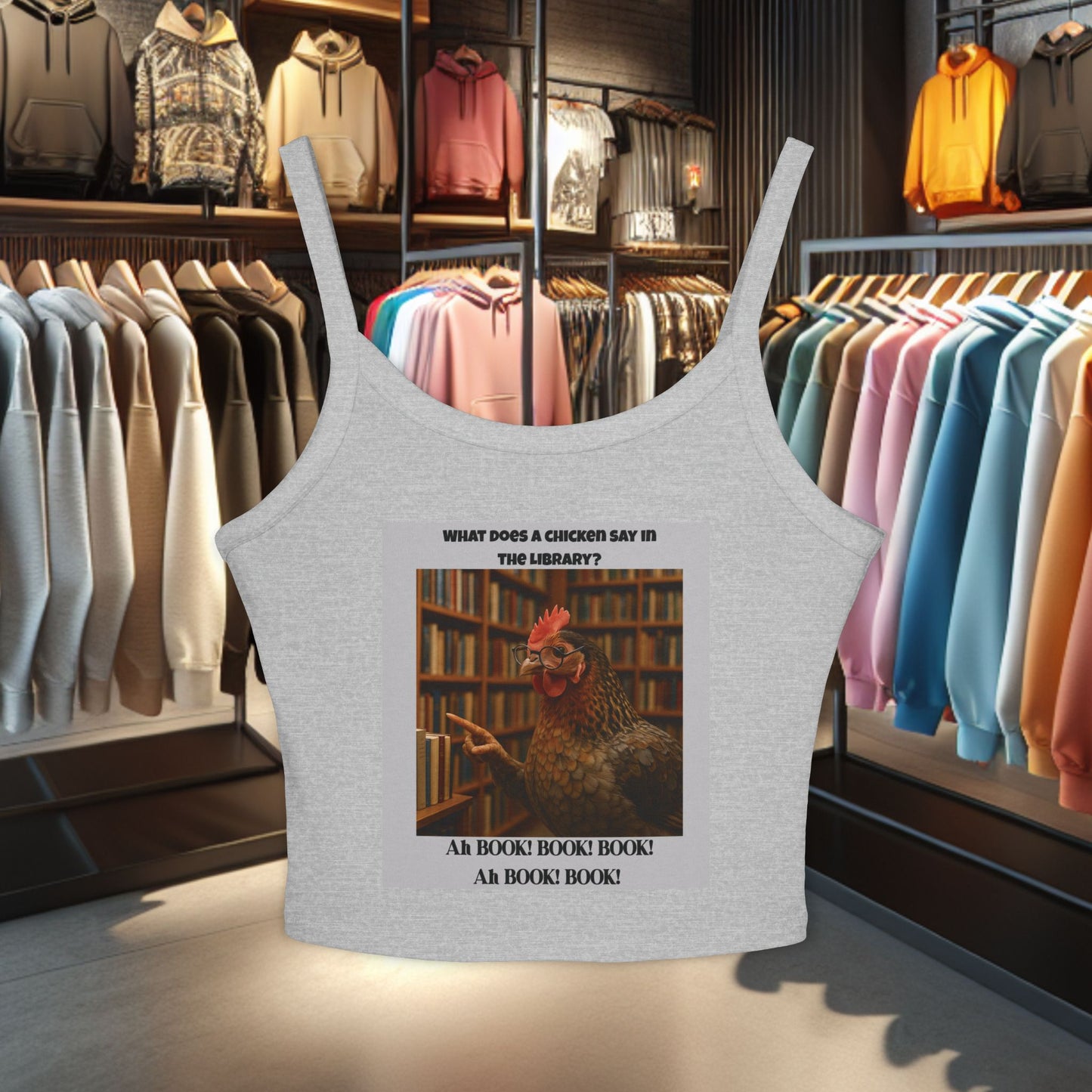 Chicken in Library - Women's Tank Top