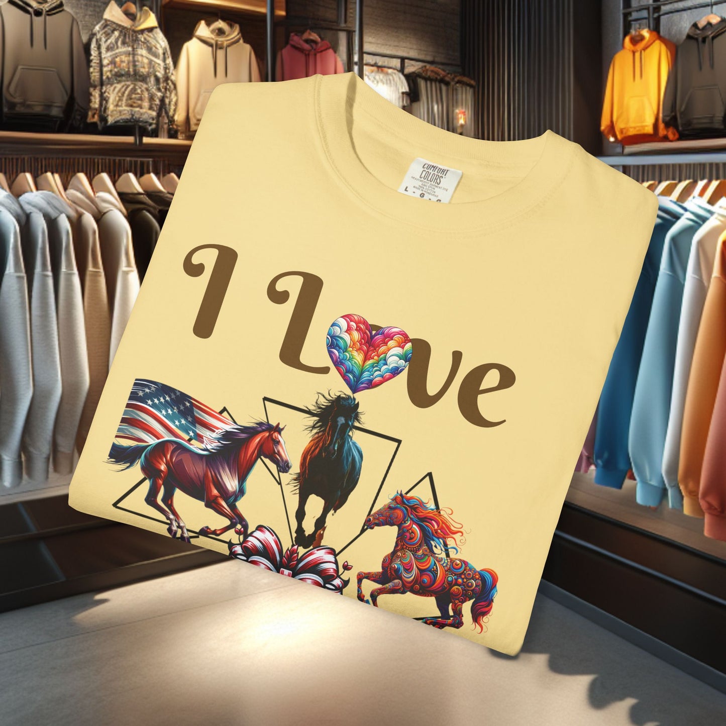 Boho I Love Horses T-shirt