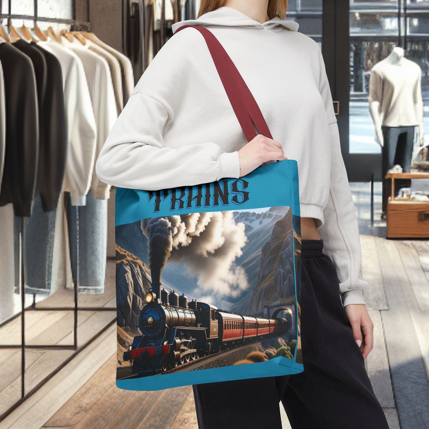 Tote Bag- Trains -Tote Bag (AOP)
