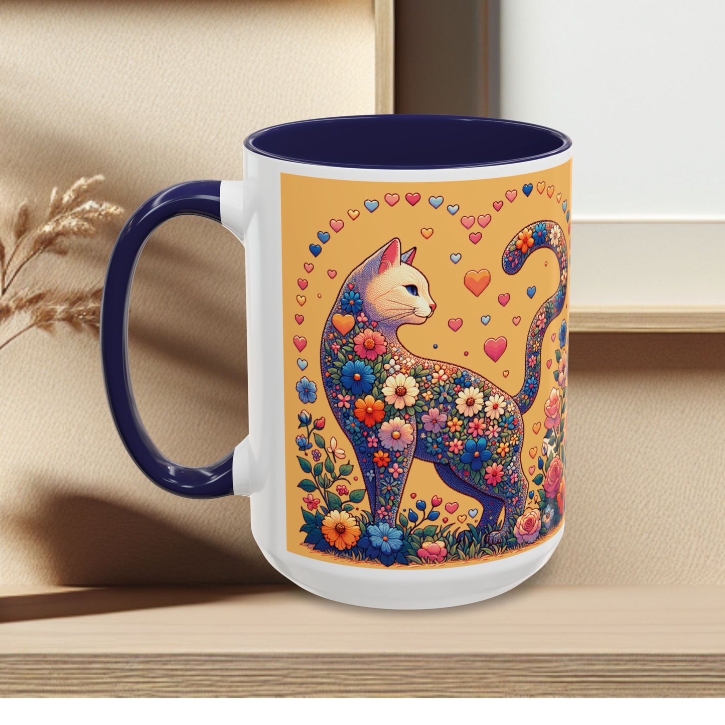 Mug- Loving Cat - Accent Coffee Mug (11oz, 15oz) (AOP)
