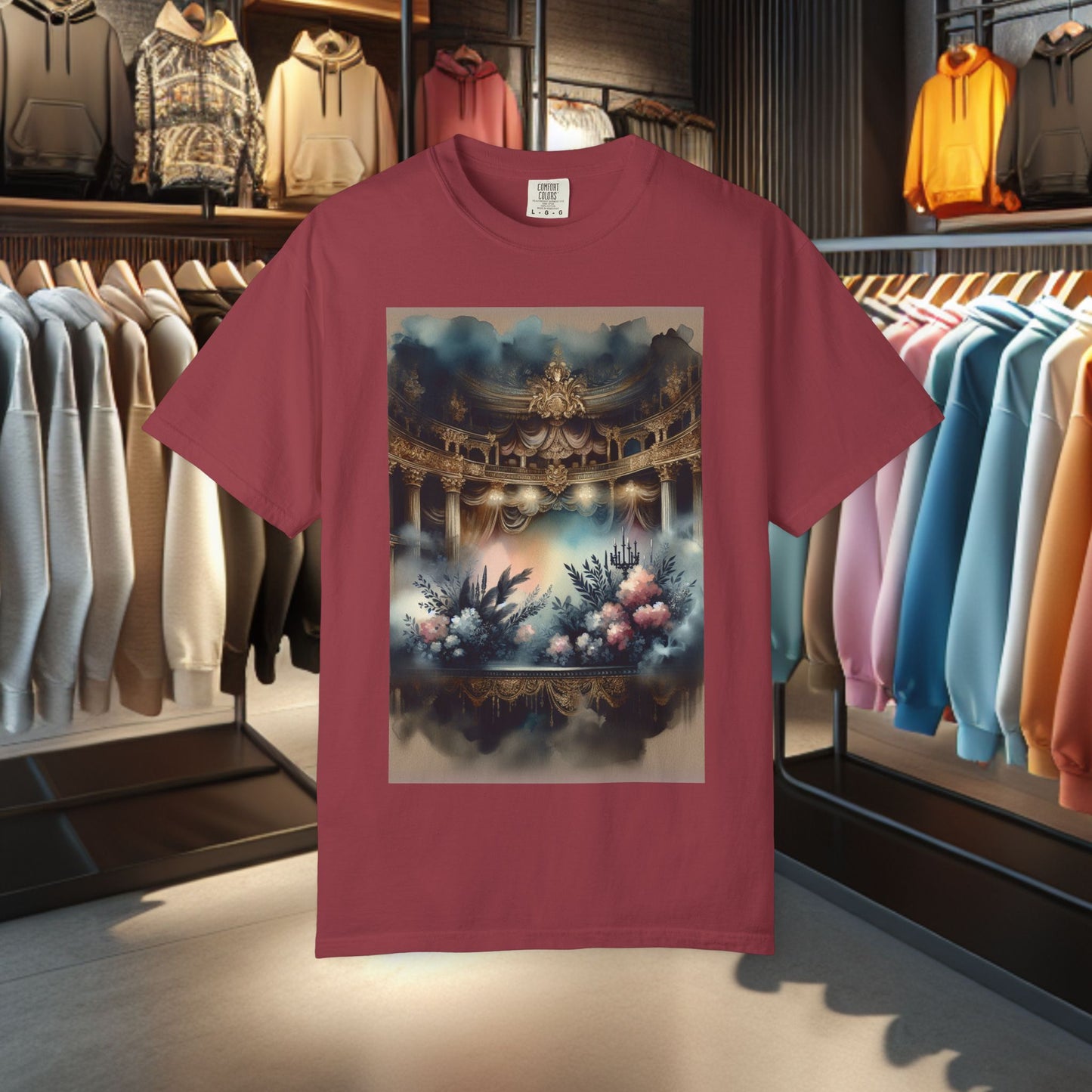 Dreamy Garden Unisex Garment-Dyed T-shirt - Artistic Floral Print - Perfect for Everyday Wear and Gifting