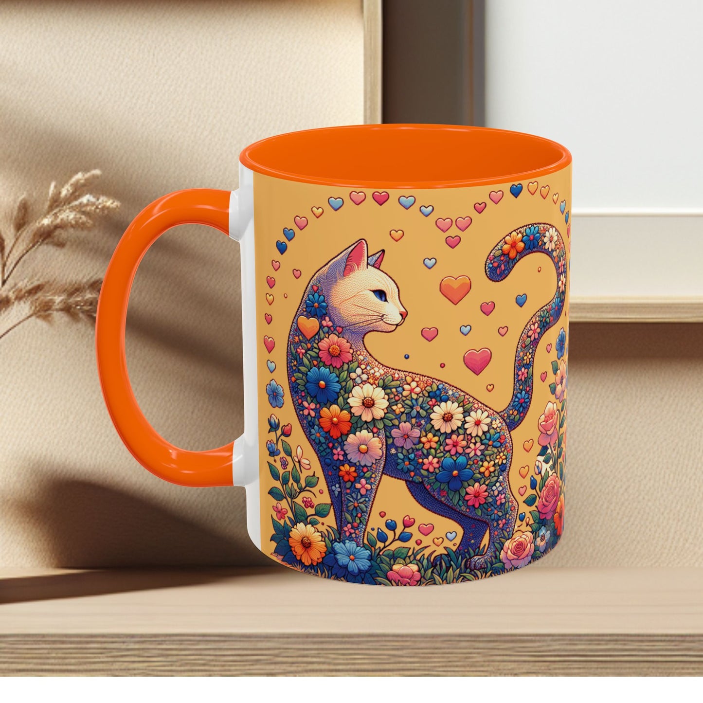 Mug- Loving Cat - Accent Coffee Mug (11oz, 15oz) (AOP)