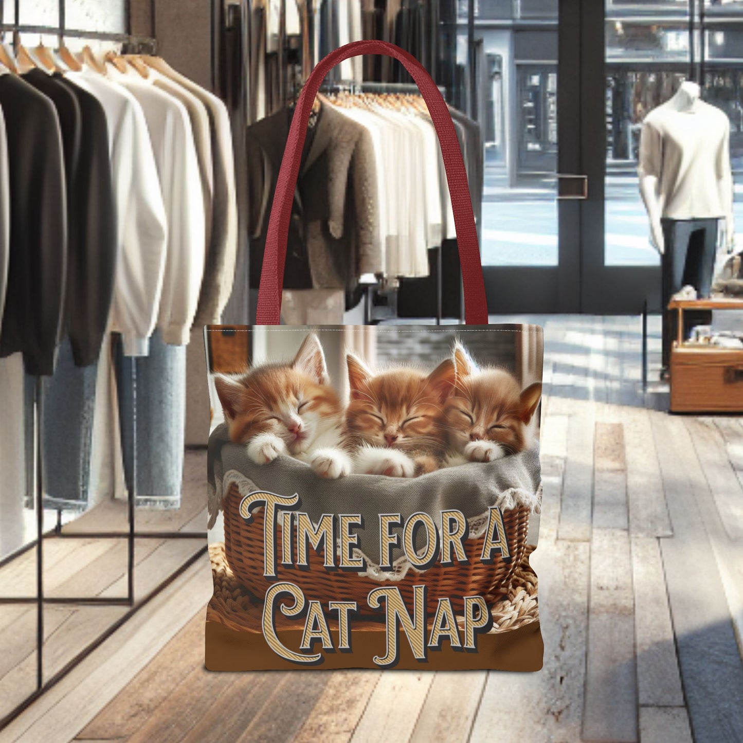Tote Bag -Time For a Cat Nap Tote Bag (AOP)